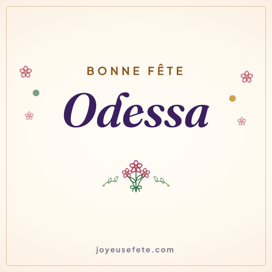 Image carrée « Bonne fête Odessa » pour WhatsApp