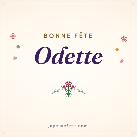 Image carrée « Bonne fête Odette » pour WhatsApp