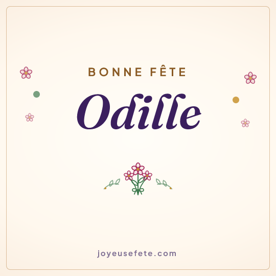 Image carrée « Bonne fête Odille » pour WhatsApp