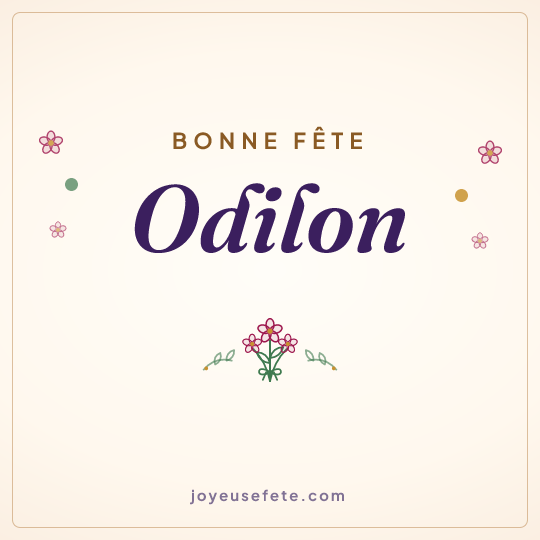 Image carrée « Bonne fête Odilon » pour WhatsApp