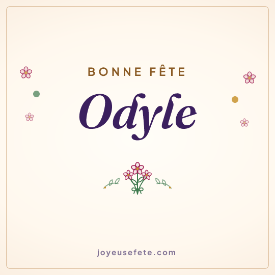 Image carrée « Bonne fête Odyle » pour WhatsApp