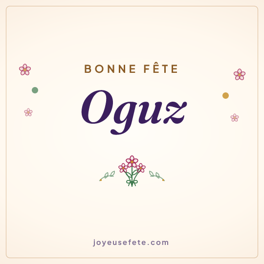 Image carrée « Bonne fête Oguz » pour WhatsApp