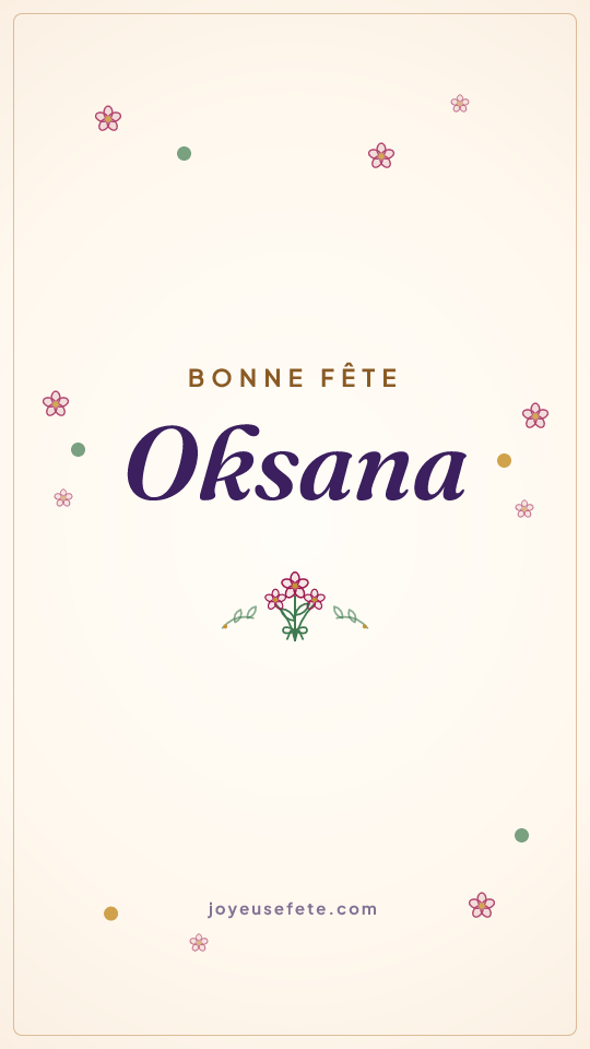 Image « Bonne fête Oksana » au format story