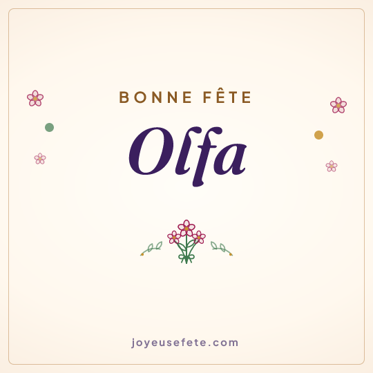 Image carrée « Bonne fête Olfa » pour WhatsApp
