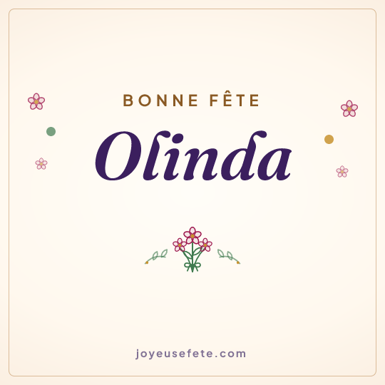 Image carrée « Bonne fête Olinda » pour WhatsApp