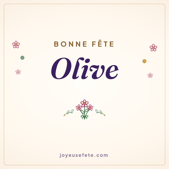 Image carrée « Bonne fête Olive » pour WhatsApp