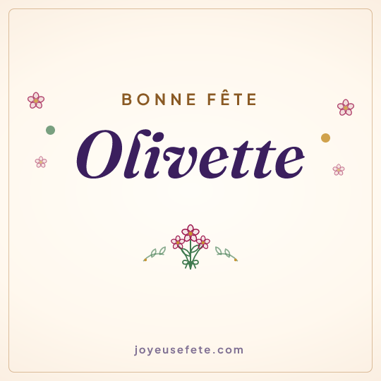 Image carrée « Bonne fête Olivette » pour WhatsApp