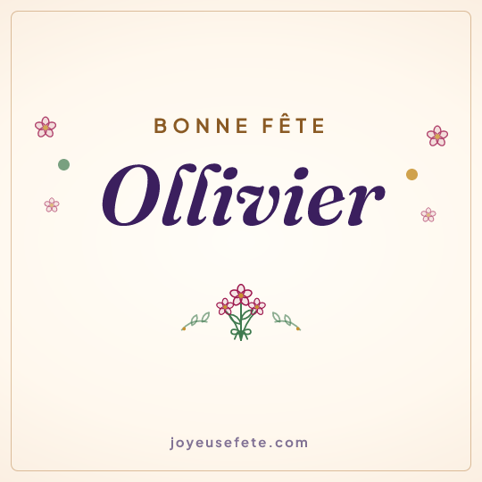 Image carrée « Bonne fête Ollivier » pour WhatsApp