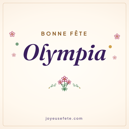 Image carrée « Bonne fête Olympia » pour WhatsApp