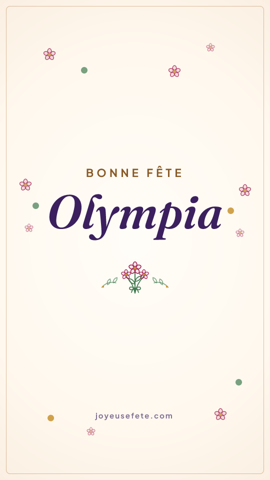 Image « Bonne fête Olympia » au format story