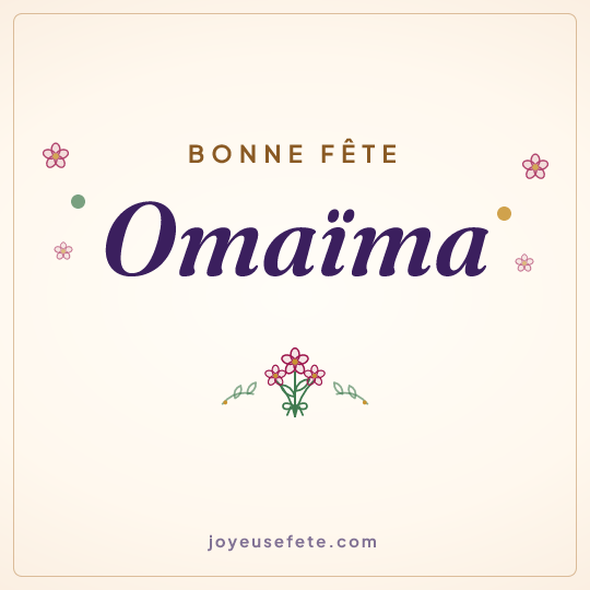 Image carrée « Bonne fête Omaïma » pour WhatsApp