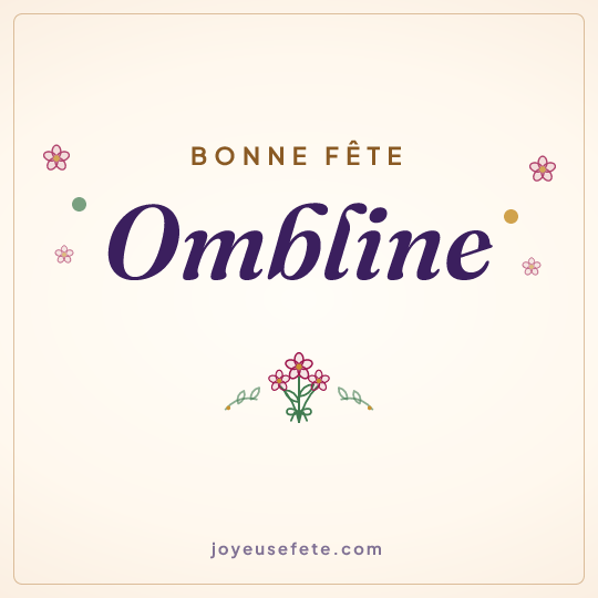 Image carrée « Bonne fête Ombline » pour WhatsApp