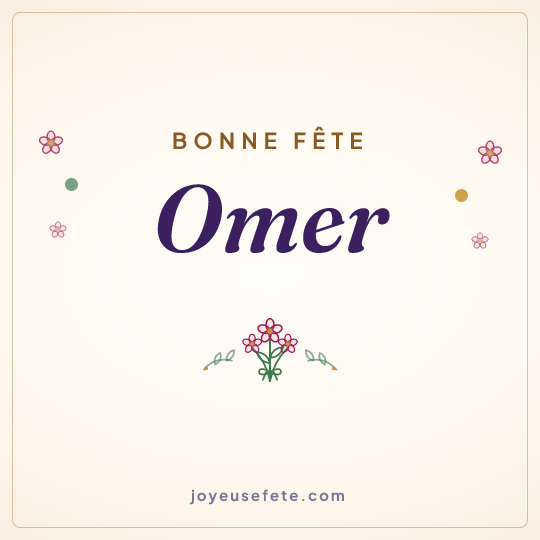 Image carrée « Bonne fête Omer » pour WhatsApp