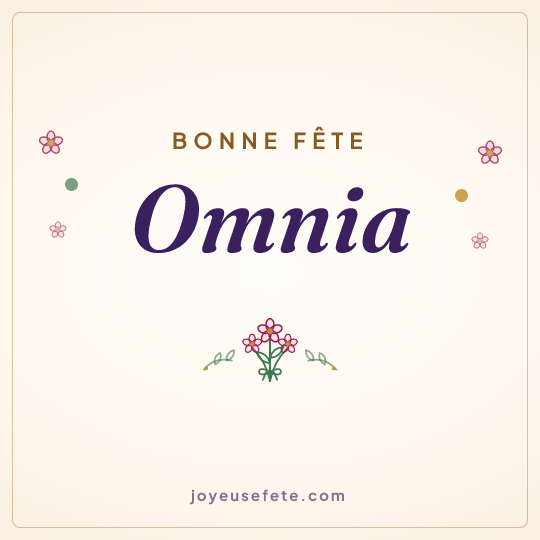 Image carrée « Bonne fête Omnia » pour WhatsApp