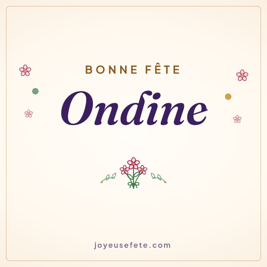 Image carrée « Bonne fête Ondine » pour WhatsApp