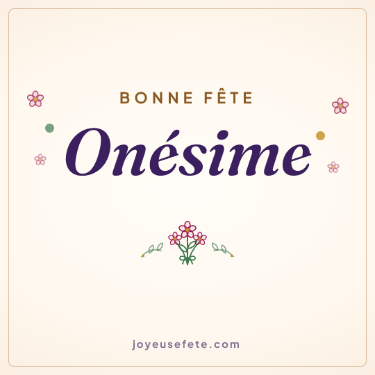 Image carrée « Bonne fête Onésime » pour WhatsApp
