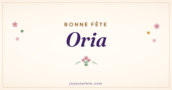 Image « Bonne fête Oria » au format large
