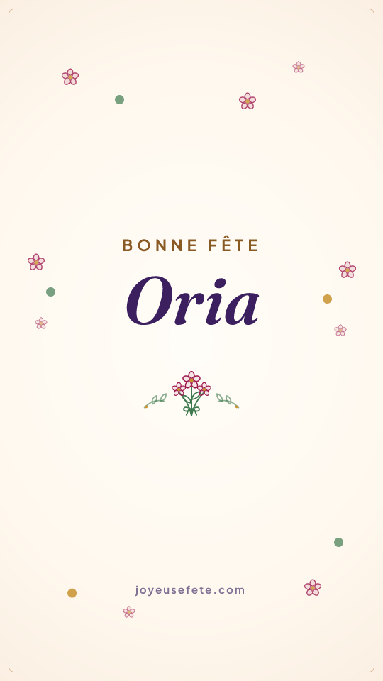 Image « Bonne fête Oria » au format story