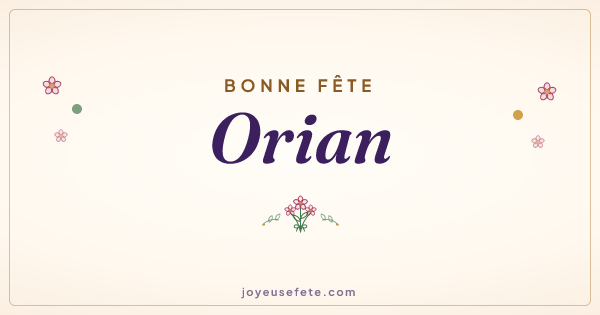 Image « Bonne fête Orian » au format large