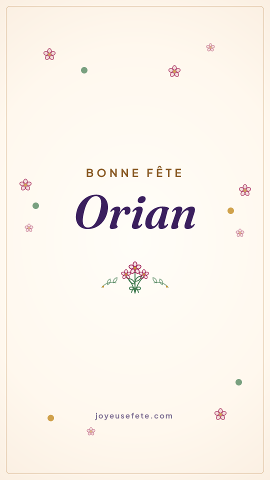 Image « Bonne fête Orian » au format story