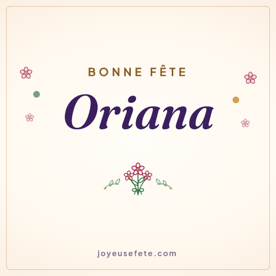 Image carrée « Bonne fête Oriana » pour WhatsApp