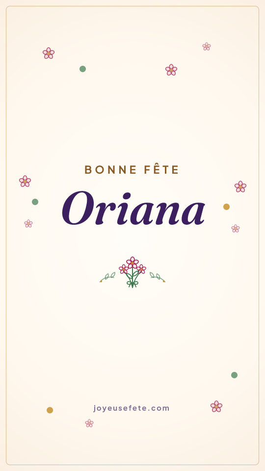 Image « Bonne fête Oriana » au format story