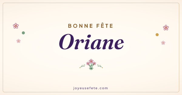 Image « Bonne fête Oriane » au format large
