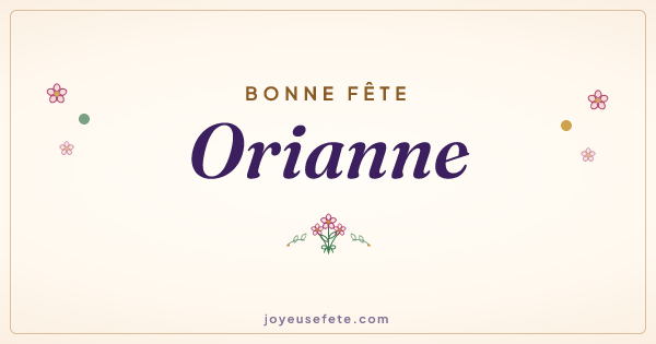Image « Bonne fête Orianne » au format large