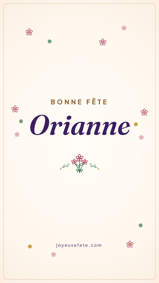 Image « Bonne fête Orianne » au format story