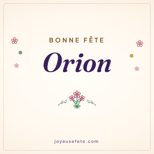 Image carrée « Bonne fête Orion » pour WhatsApp