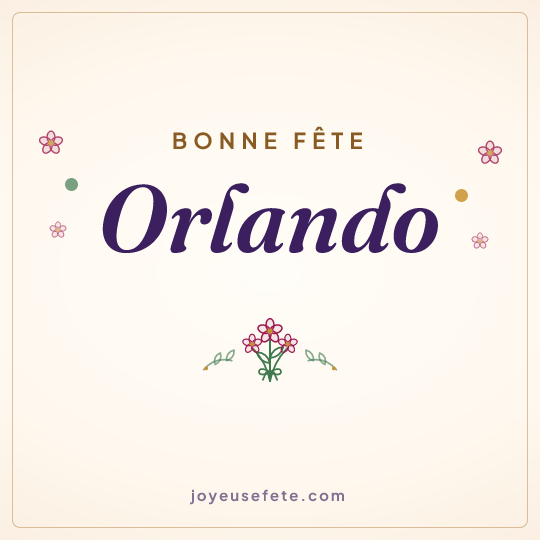 Image carrée « Bonne fête Orlando » pour WhatsApp