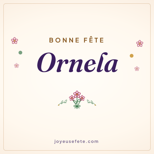 Image carrée « Bonne fête Ornela » pour WhatsApp