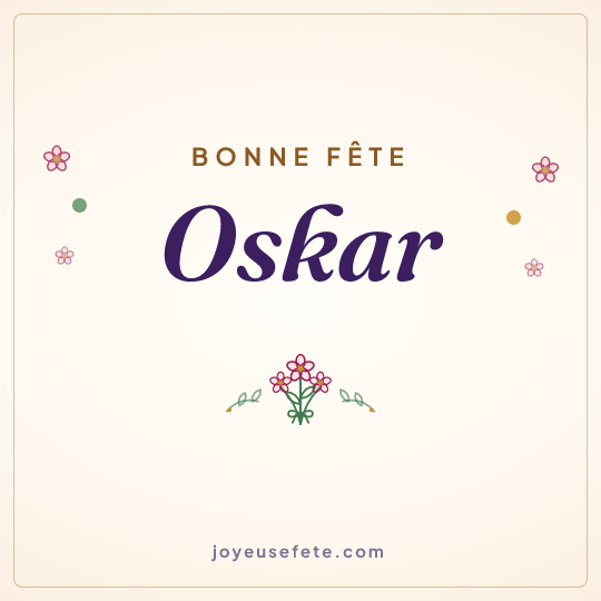 Image carrée « Bonne fête Oskar » pour WhatsApp