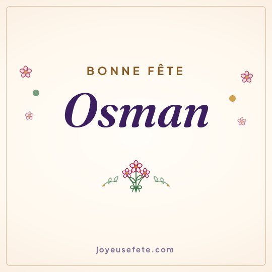Image carrée « Bonne fête Osman » pour WhatsApp