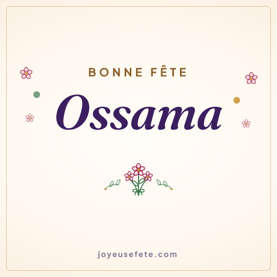 Image carrée « Bonne fête Ossama » pour WhatsApp