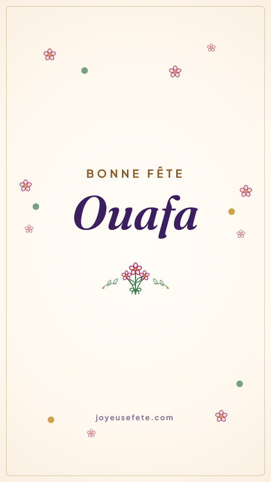 Image « Bonne fête Ouafa » au format story