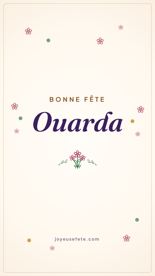 Image « Bonne fête Ouarda » au format story