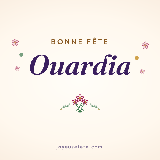 Image carrée « Bonne fête Ouardia » pour WhatsApp