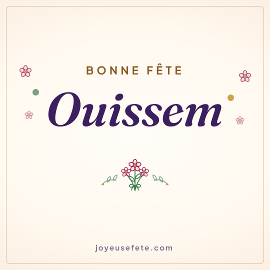 Image carrée « Bonne fête Ouissem » pour WhatsApp