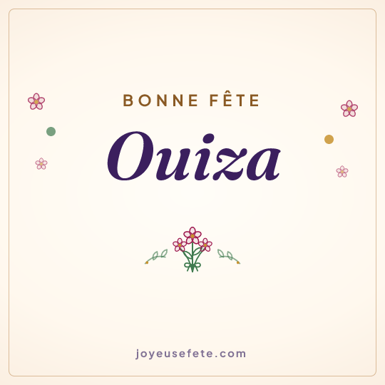 Image carrée « Bonne fête Ouiza » pour WhatsApp