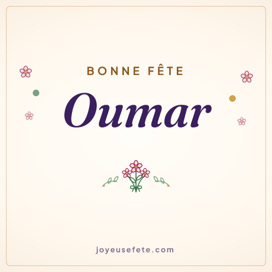 Image carrée « Bonne fête Oumar » pour WhatsApp