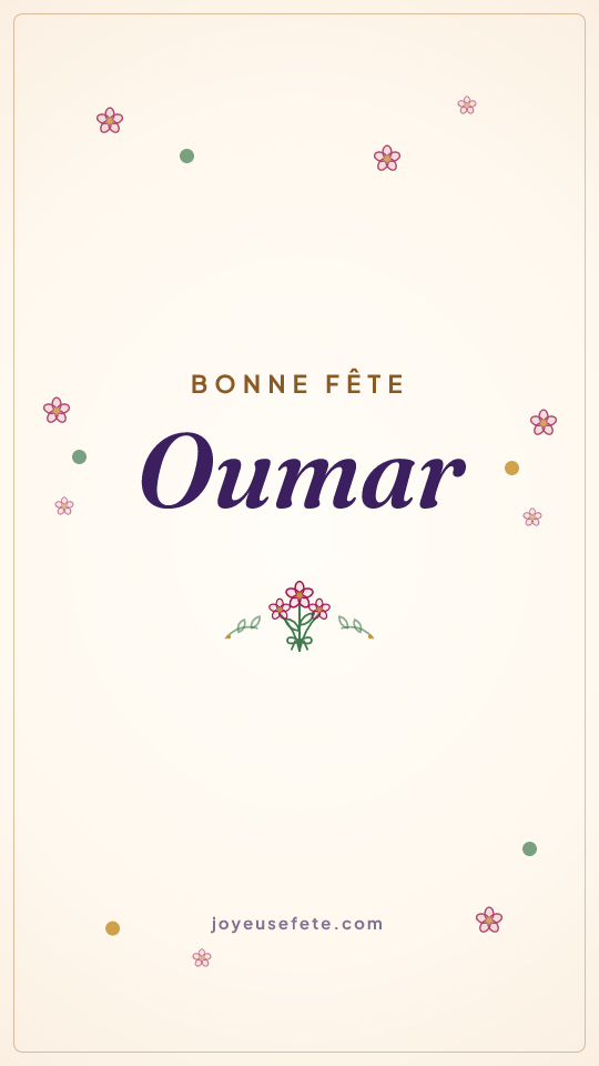 Image « Bonne fête Oumar » au format story