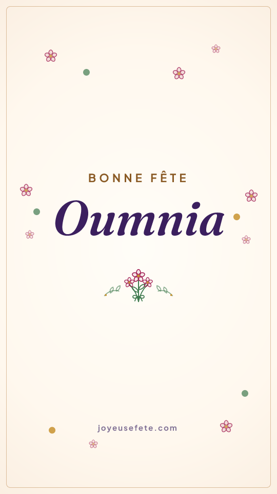 Image « Bonne fête Oumnia » au format story