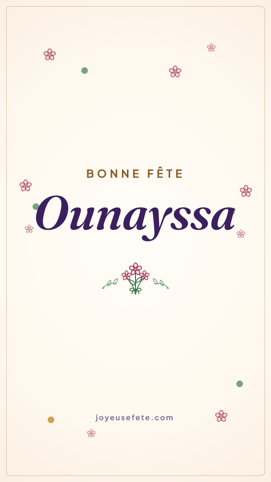 Image « Bonne fête Ounayssa » au format story