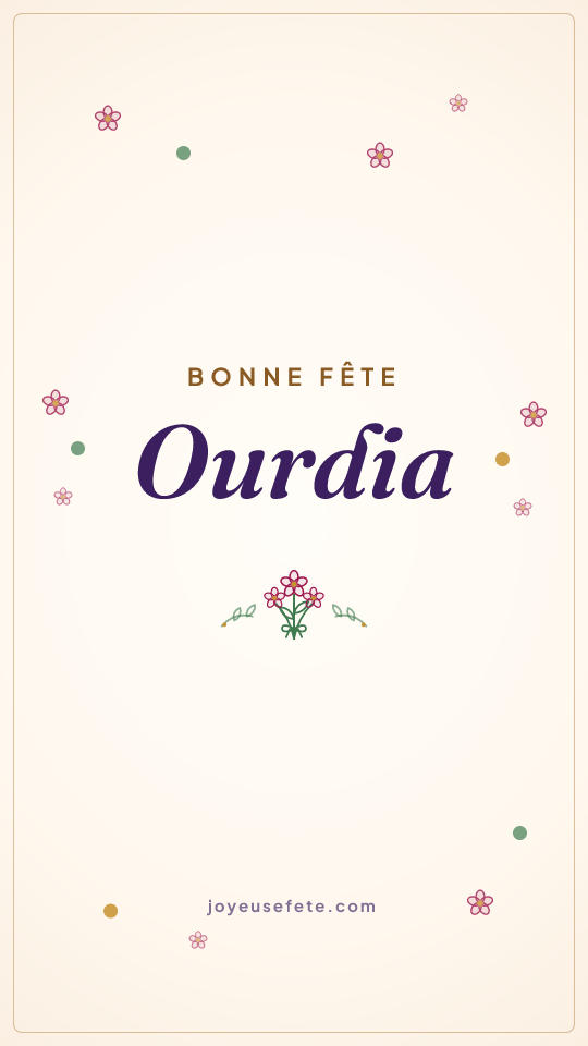 Image « Bonne fête Ourdia » au format story