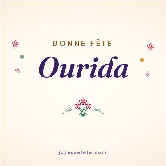 Image carrée « Bonne fête Ourida » pour WhatsApp
