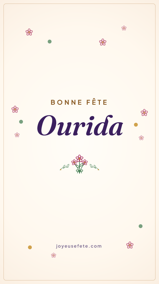 Image « Bonne fête Ourida » au format story