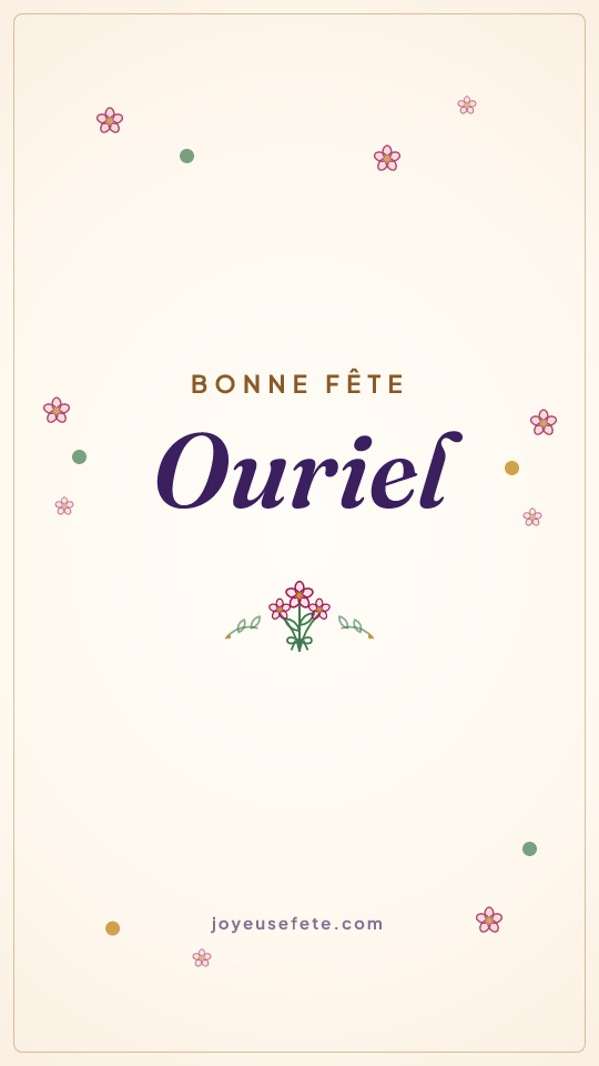 Image « Bonne fête Ouriel » au format story