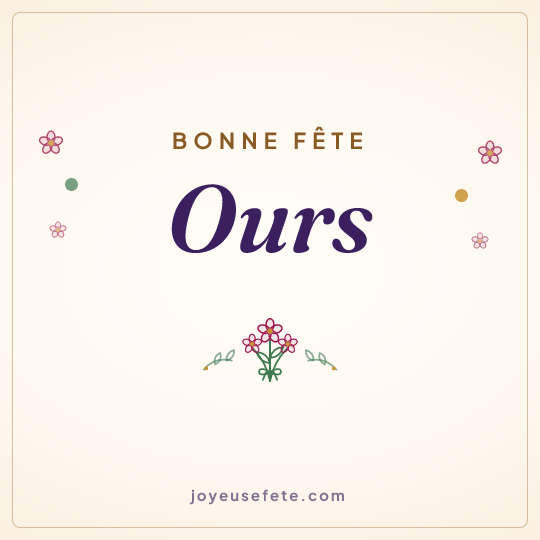 Image carrée « Bonne fête Ours » pour WhatsApp
