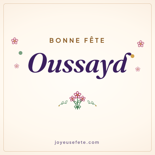Image carrée « Bonne fête Oussayd » pour WhatsApp